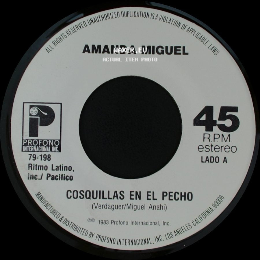 Amanda Miguel - Cosquillas En El Pecho / Igual Que Un Avion side A
