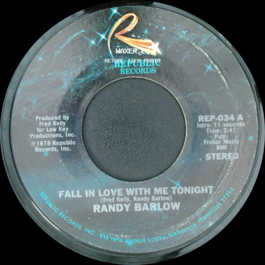 Randy Barlow - Fall In Love With Me Tonight / One More Time side A