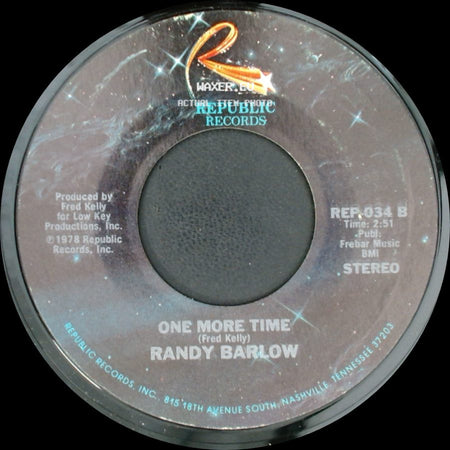 Randy Barlow - Fall In Love With Me Tonight / One More Time side B
