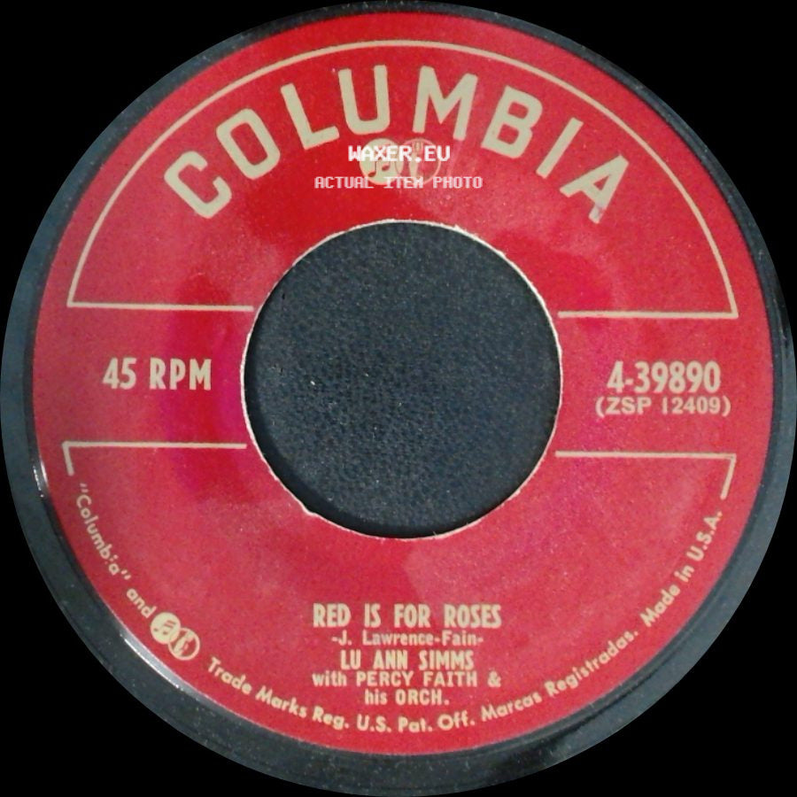 Lu Ann Simms With Percy Faith & His Orch. - It's The End Of The Line / Red Is For Roses side B