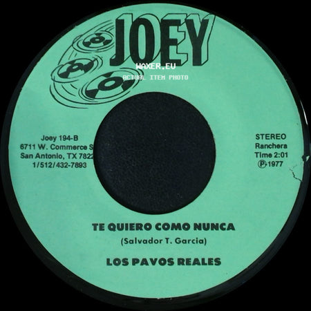 Los Pavos Reales - Vete Vete / Te Quiero Como Nunca side B
