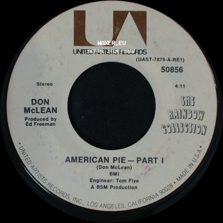 Don Mclean - American Pie - Part I / American Pie — Part Ii side A