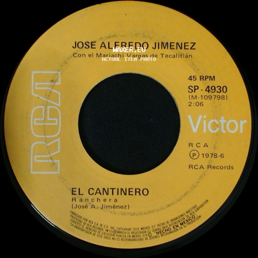 Jose Alfredo Jimenez - El Rey / El Cantinero side B