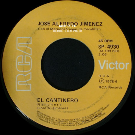 Jose Alfredo Jimenez - El Rey / El Cantinero side B