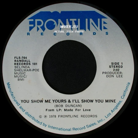 Belinda - You Show Me Yours & I'll Show You Mine / You're The Last Thing On My Mind side A
