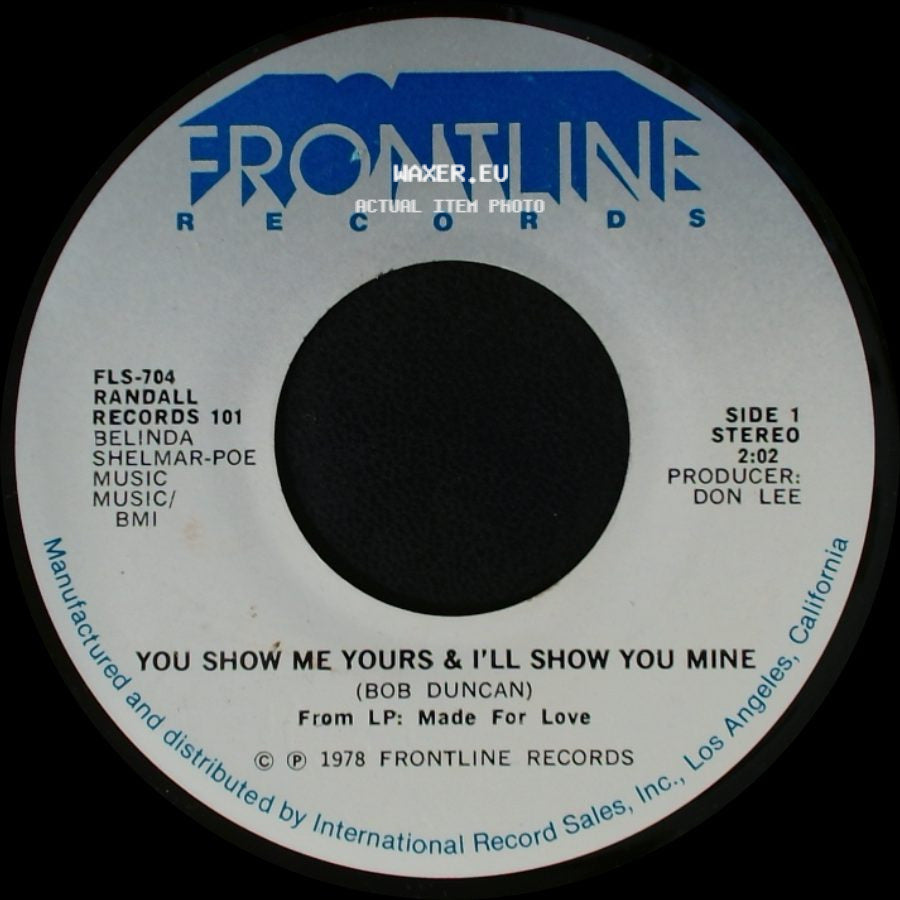 Belinda - You Show Me Yours & I'll Show You Mine / You're The Last Thing On My Mind side A