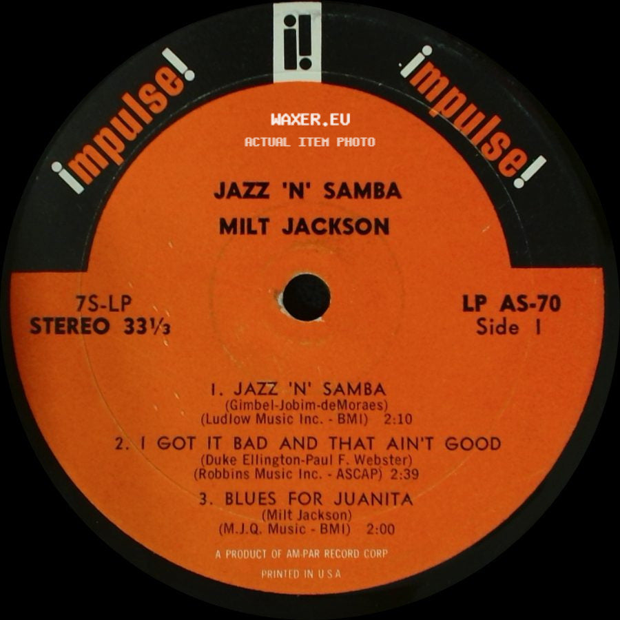Milt Jackson - Jazz 'n' Samba / Jazz 'n' Samba side A