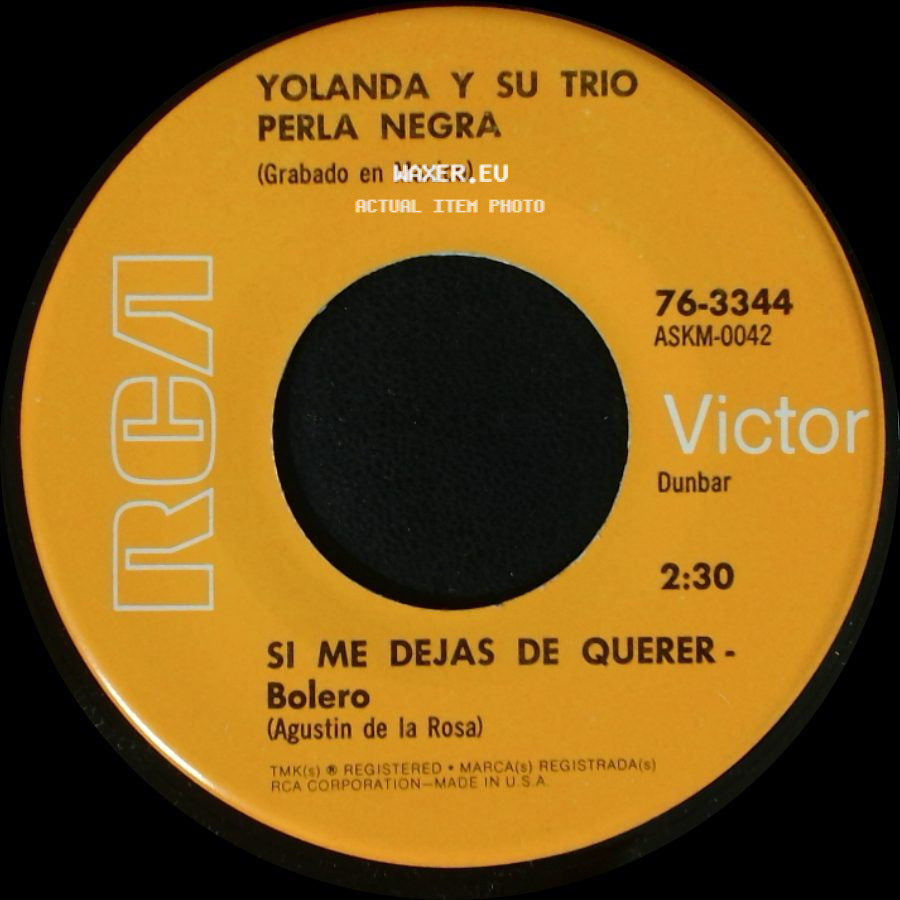 Yolanda Y Su Trio / Yolanda Y Su Trio Perla Negra - Perla Negra / Si Me Dejas De Querer side B