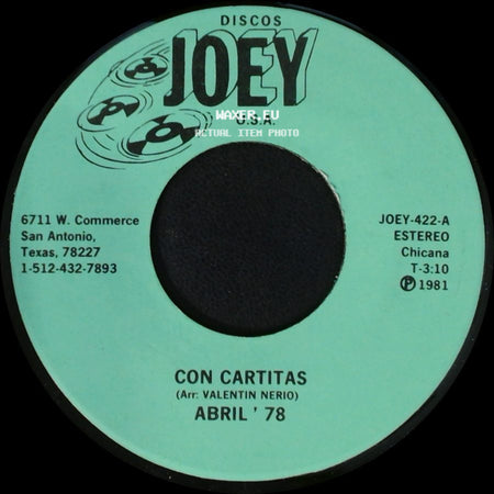 Abril '78 - Con Cartitas / Jamas Te Olvidare side A