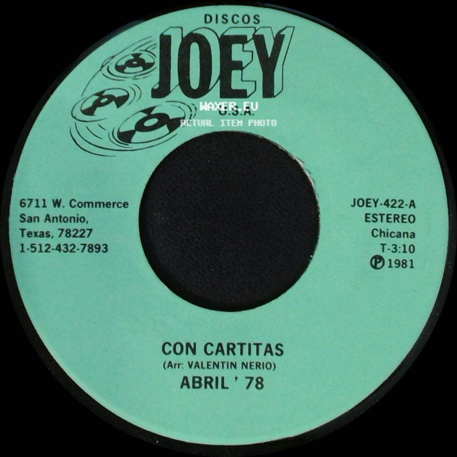 Abril '78 - Con Cartitas / Jamas Te Olvidare side A