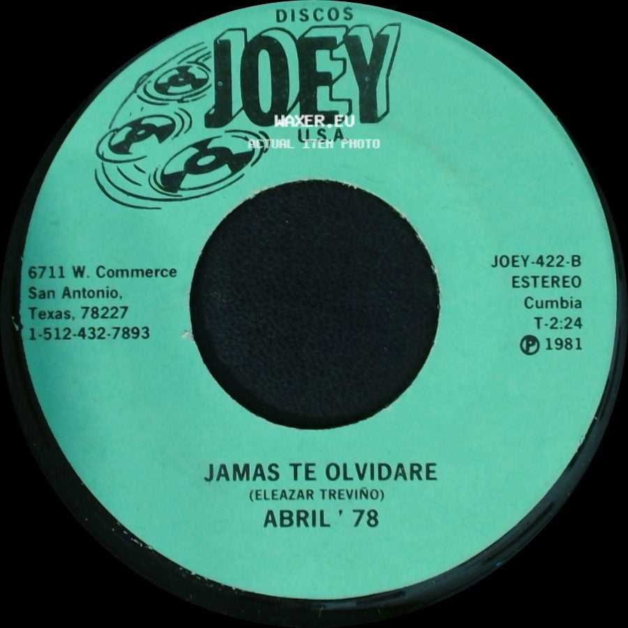 Abril '78 - Con Cartitas / Jamas Te Olvidare side B