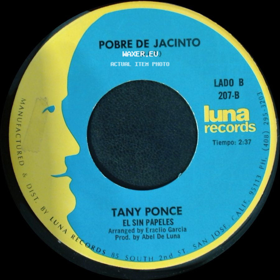 Tany Ponce - Por Venir De Contrabando / Pobre De Jacinto side B