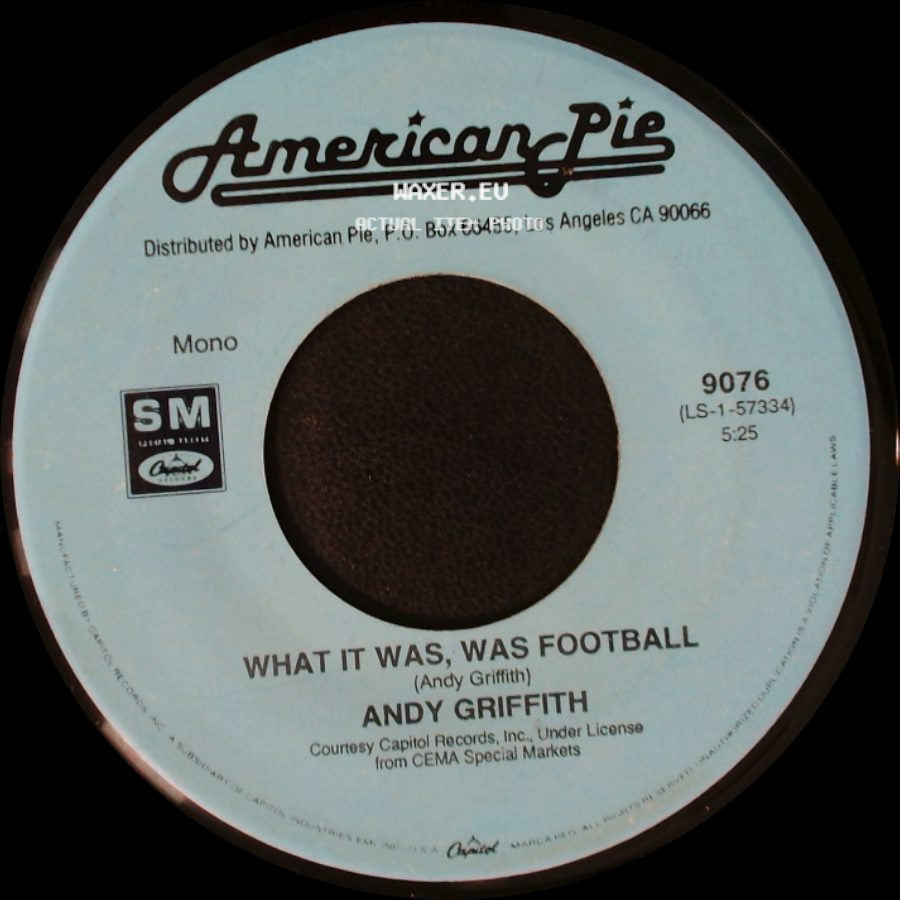 The Ventures / Andy Griffith - Hawaii Five-O / What It Was, Was Football side B