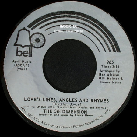 The 5Th Dimension - Love's Lines, Angles And Rhymes / The Singer side A