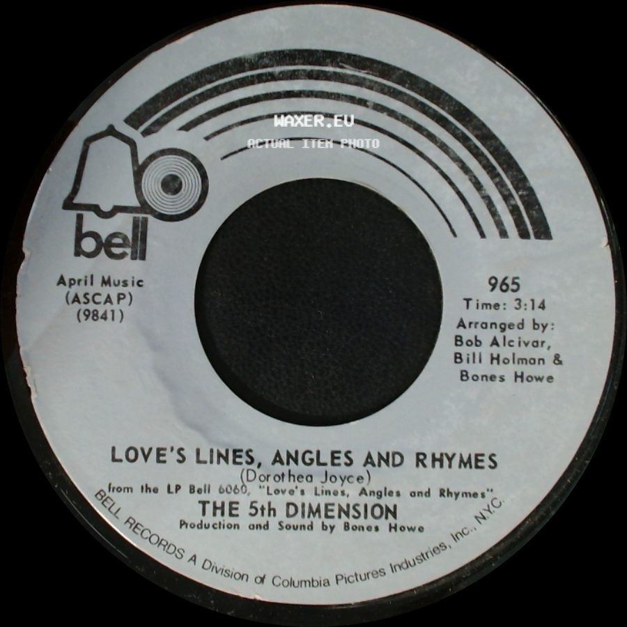 The 5Th Dimension - Love's Lines, Angles And Rhymes / The Singer side A
