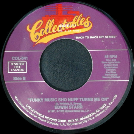Edwin Starr - Twenty-Five Miles / Funky Music Sho Nuff Turns Me On side B