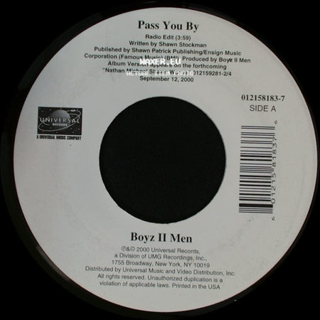 Boyz Ii Men - Pass You By / Pass You By side A