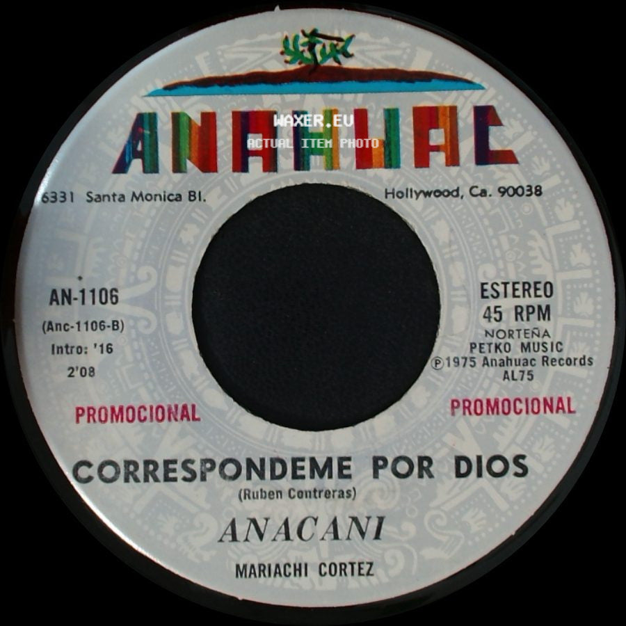 Anacani - Por Que Te Olvidas De Mi / Correspondeme Por Dios side B