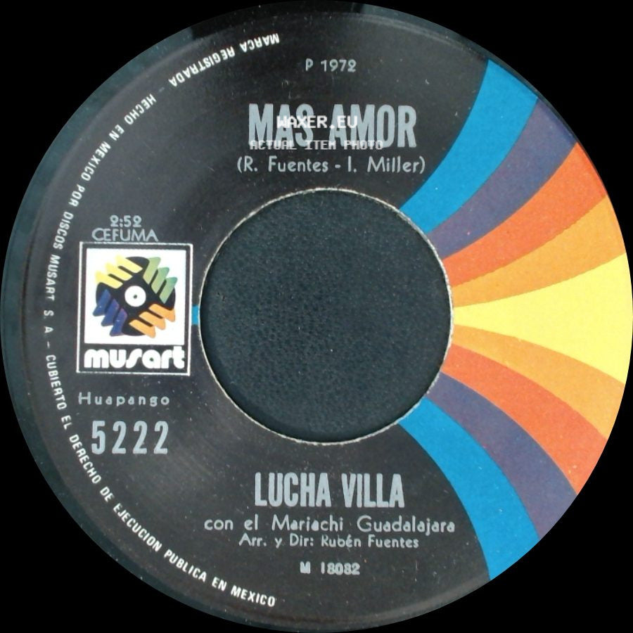Lucha Villa / Lucha Villa Con El Mariachi Guadalajara - Mas Amor / Por Un Amor side A