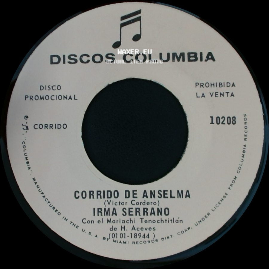 Irma Serrano - El Letrerito / Corrido De Anselma side B