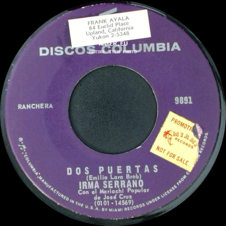 Irma Serrano - El Chuparrosa / Dos Puertas side B