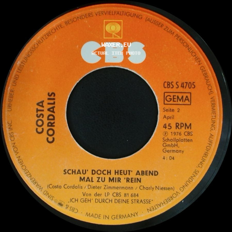 Costa Cordalis - Schau' Doch Heut' Abend Mal Zu Mir 'rein / Anita side A