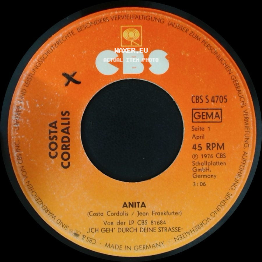 Costa Cordalis - Schau' Doch Heut' Abend Mal Zu Mir 'rein / Anita side B