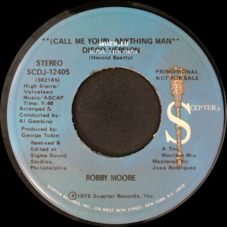 Bobby Moore - (Call Me Your) Anything Man / (Call Me Your) Anything Man side B
