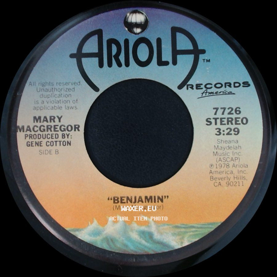 Mary Macgregor - "The Wedding Song (There Is Love)" / Benjamin side B