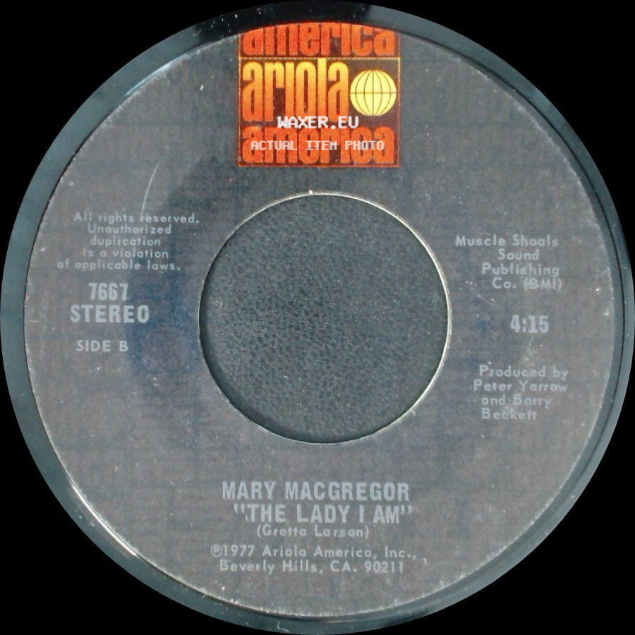 Mary Macgregor - For A While / The Lady I Am side B