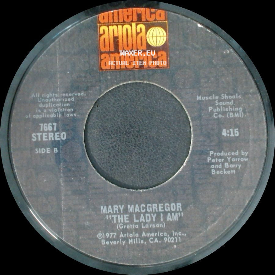 Mary Macgregor - For A While / The Lady I Am side B