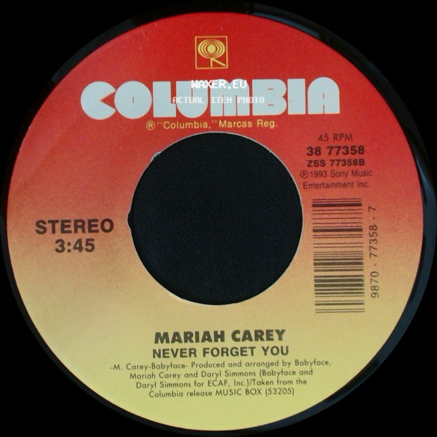 Mariah Carey - Never Forget You / Without You side A