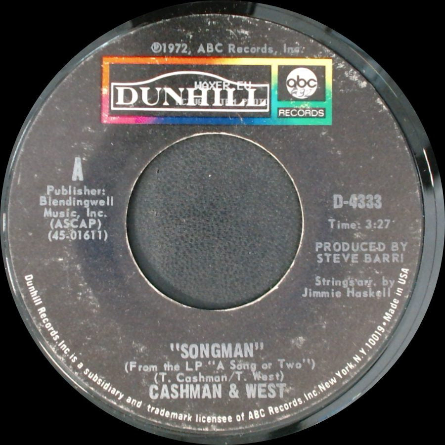 Cashman & West - Songman / If You Were A Rainbow side A