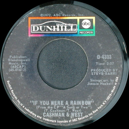Cashman & West - Songman / If You Were A Rainbow side B