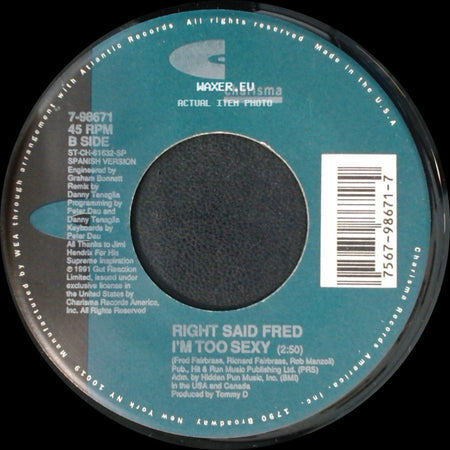 Right Said Fred - I'm Too Sexy / I'm Too Sexy side B