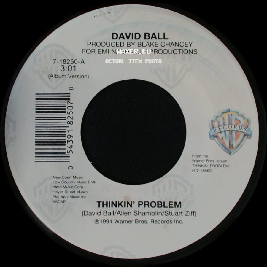 David Ball - Down At The Bottom Of A Broken Heart / Thinkin' Problem side B