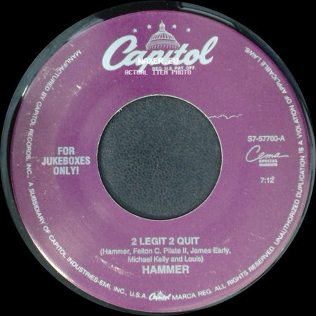 Hammer - 2 Legit 2 Quit / 2 Legit 2 Quit side A