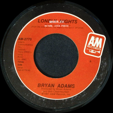 Bryan Adams - Lonely Nights / One Night Love Affair side A