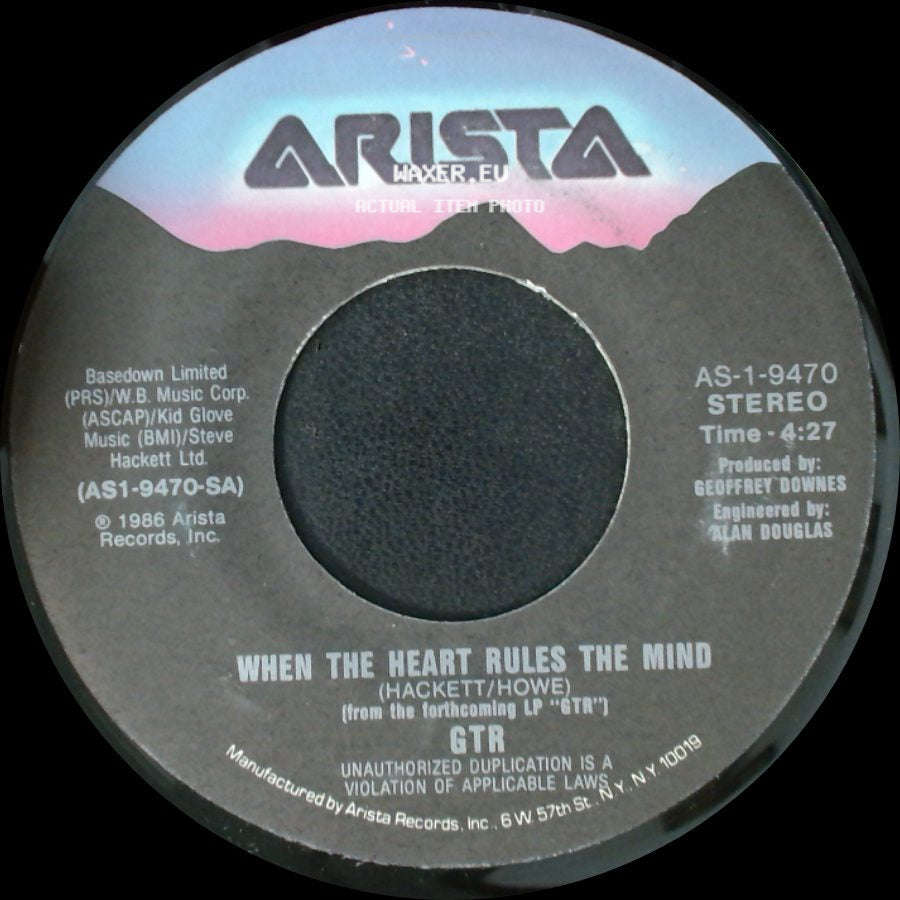 Gtr - Reach Out (Never Say No) / When The Heart Rules The Mind side B