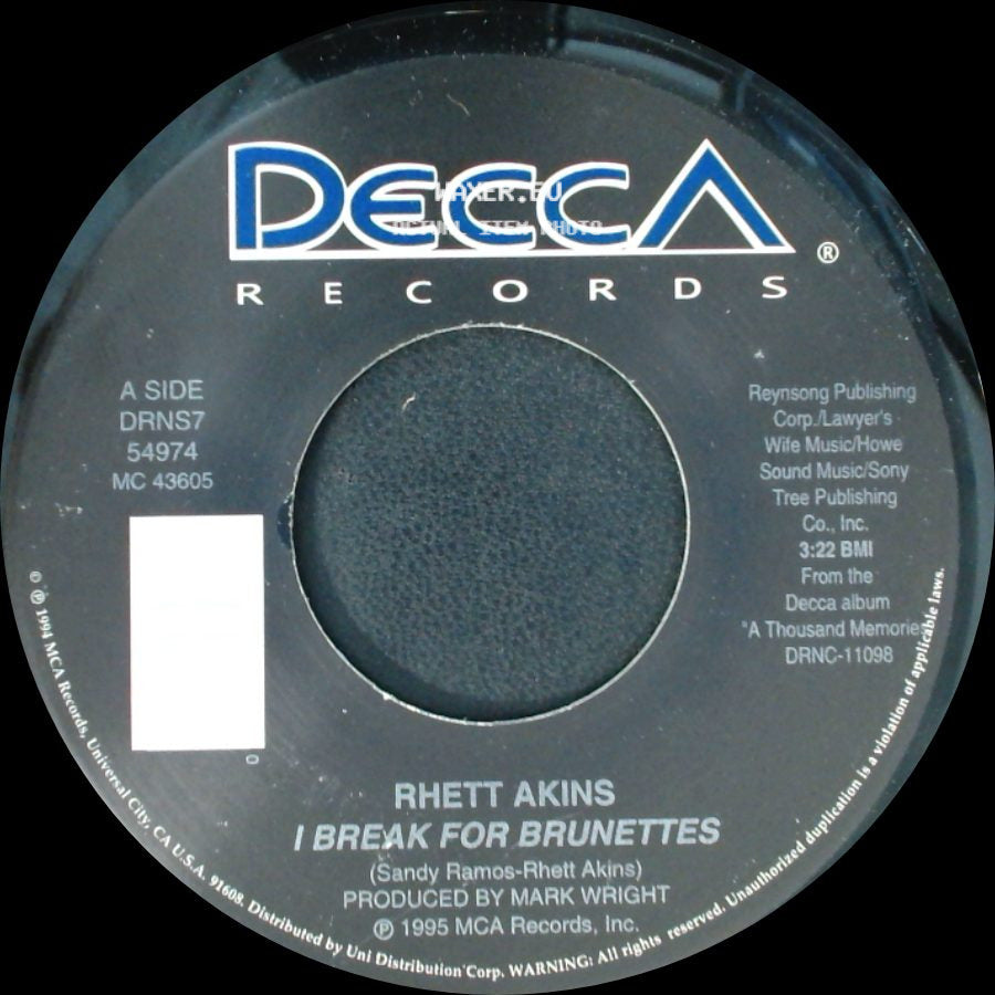 Rhett Akins - I Break For Brunettes / I Brake For Brunettes (Dance Mix) side A