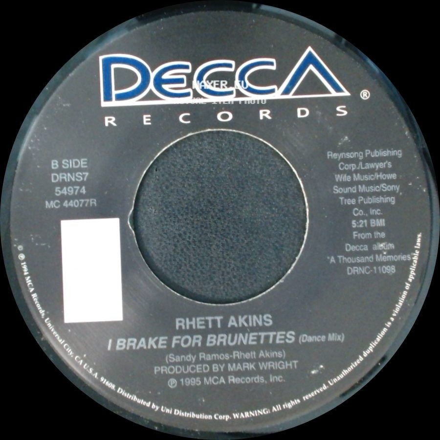 Rhett Akins - I Break For Brunettes / I Brake For Brunettes (Dance Mix) side B