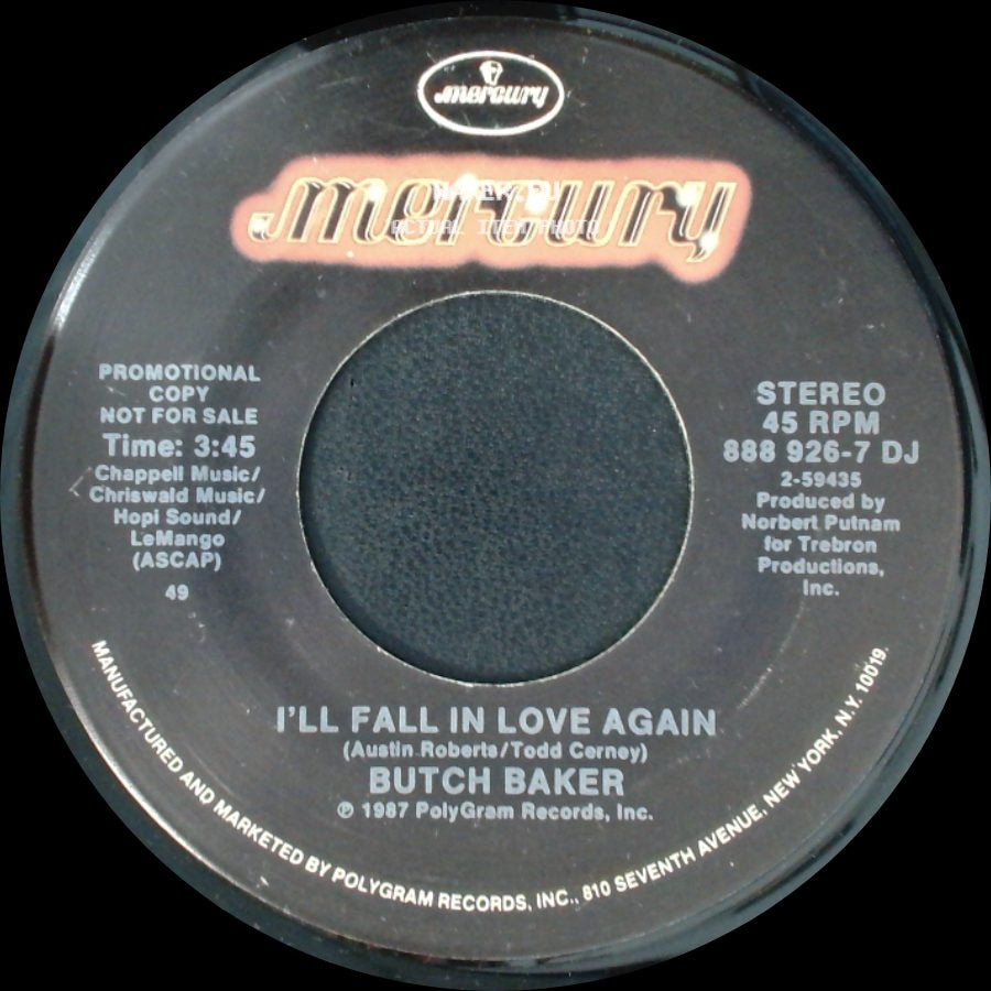 Butch Baker - I'll Fall In Love Again / I'll Fall In Love Again side B