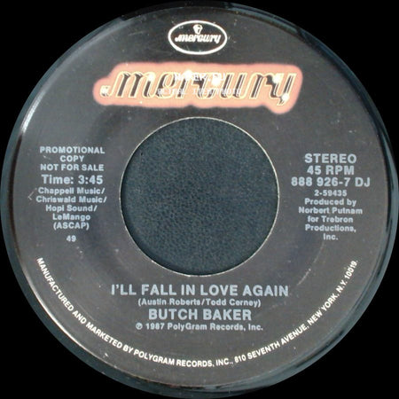 Butch Baker - I'll Fall In Love Again / I'll Fall In Love Again side B
