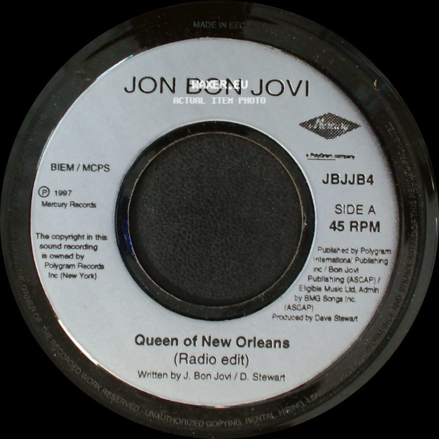 Jon Bon Jovi - Queen Of New Orleans (Radio Edit) / Midnight In Chelsea (Single Edit) side A