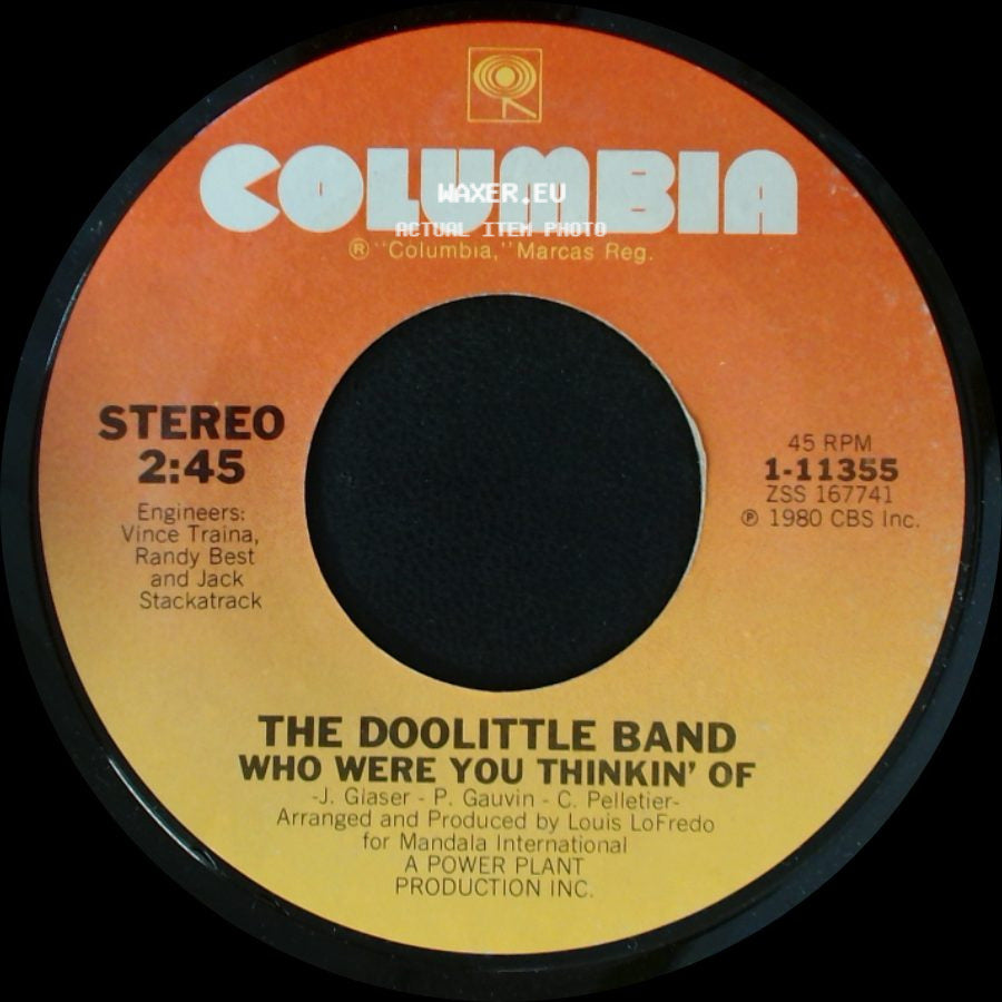 The Doolittle Band - Arizona Highways / Who Were You Thinkin' Of side B