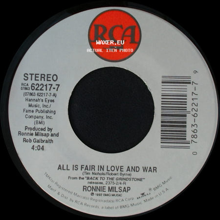 Ronnie Milsap - All Is Fair In Love And War / Back To The Grindstone side A