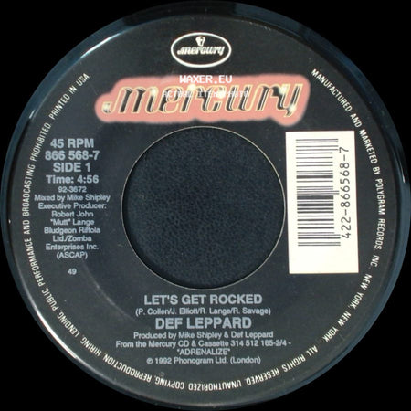 Def Leppard - Let's Get Rocked / Only After Dark side A
