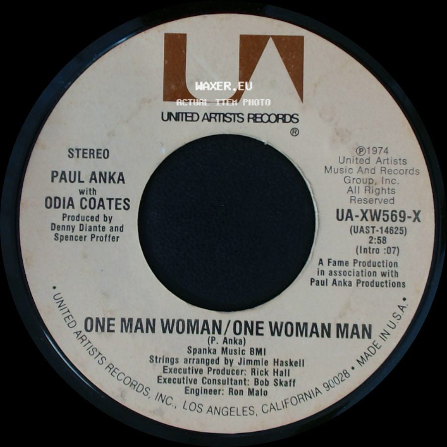 Paul Anka / Paul Anka With Odia Coates - Let Me Get To Know You / One Man Woman/One Woman Man side B