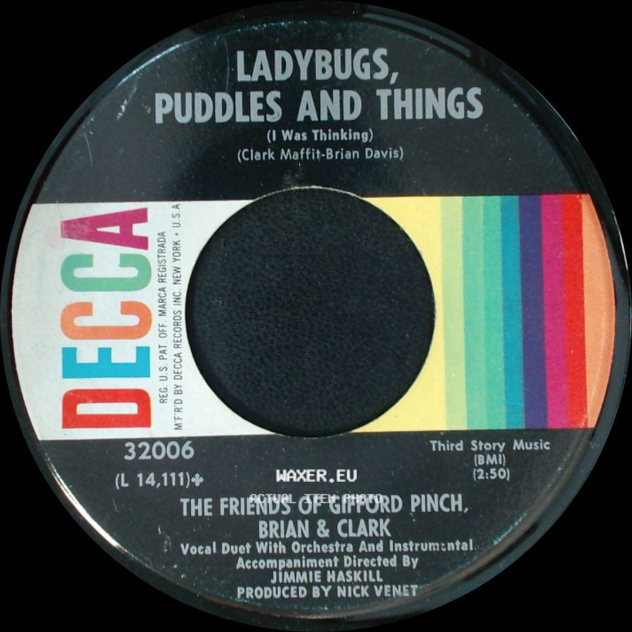 The Friends Of Gifford Pinch, Brian & Clark - Ladybugs, Puddles And Things (I Was Thinking) / Taste Like Strawberries side A