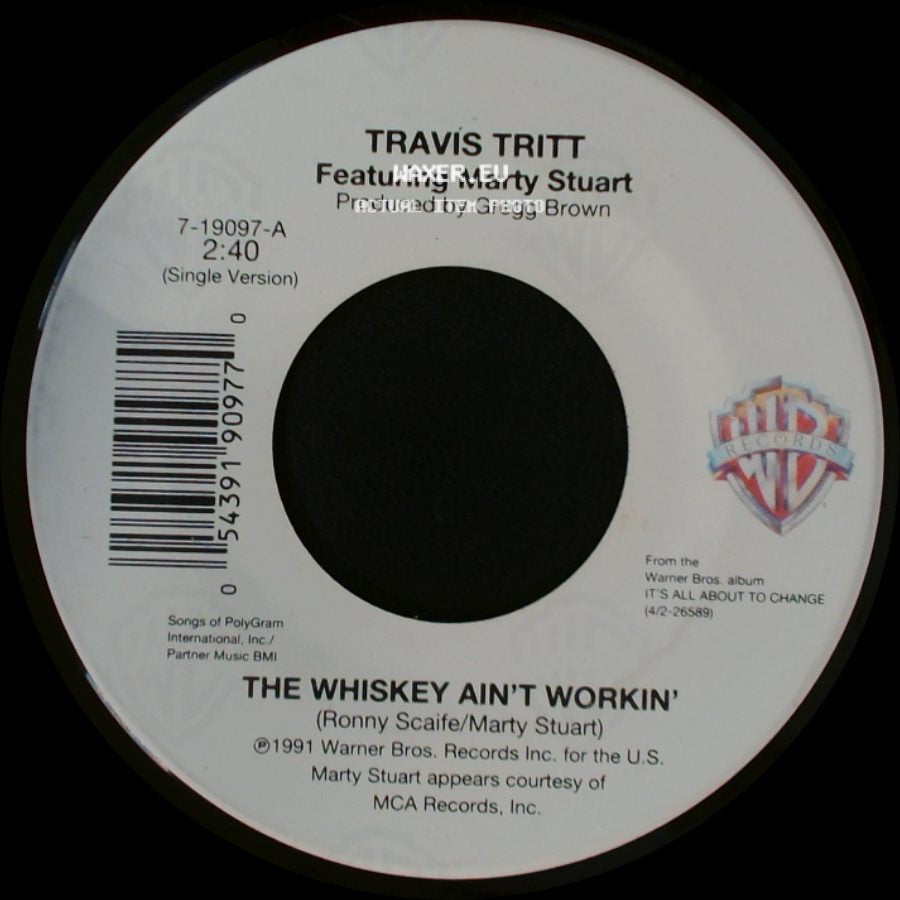 Travis Tritt Featuring Marty Stuart / Travis Tritt Featuring Little Feat - The Whiskey Ain't Workin' / Bible Belt side A